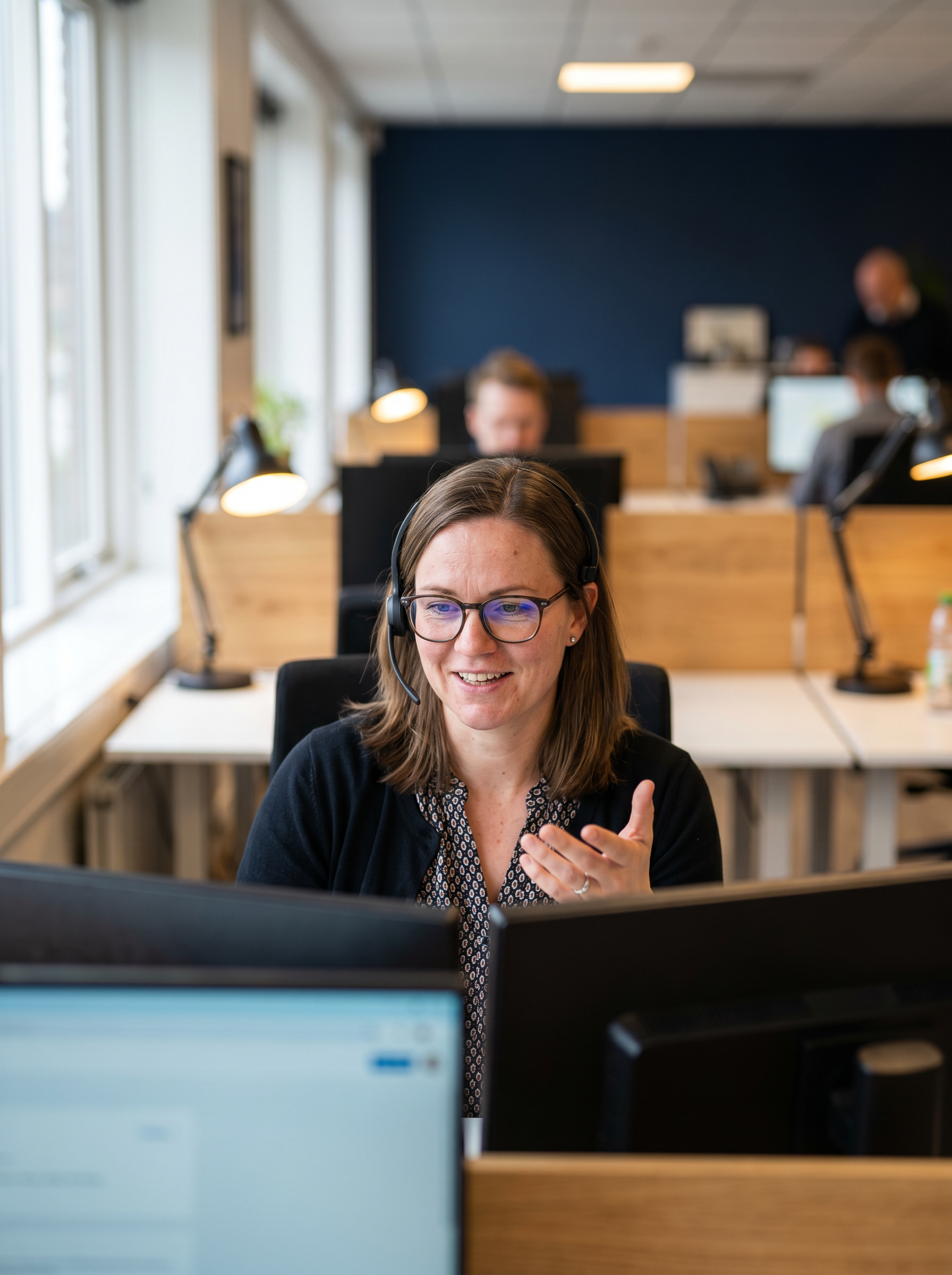 Contact centre agent on a call