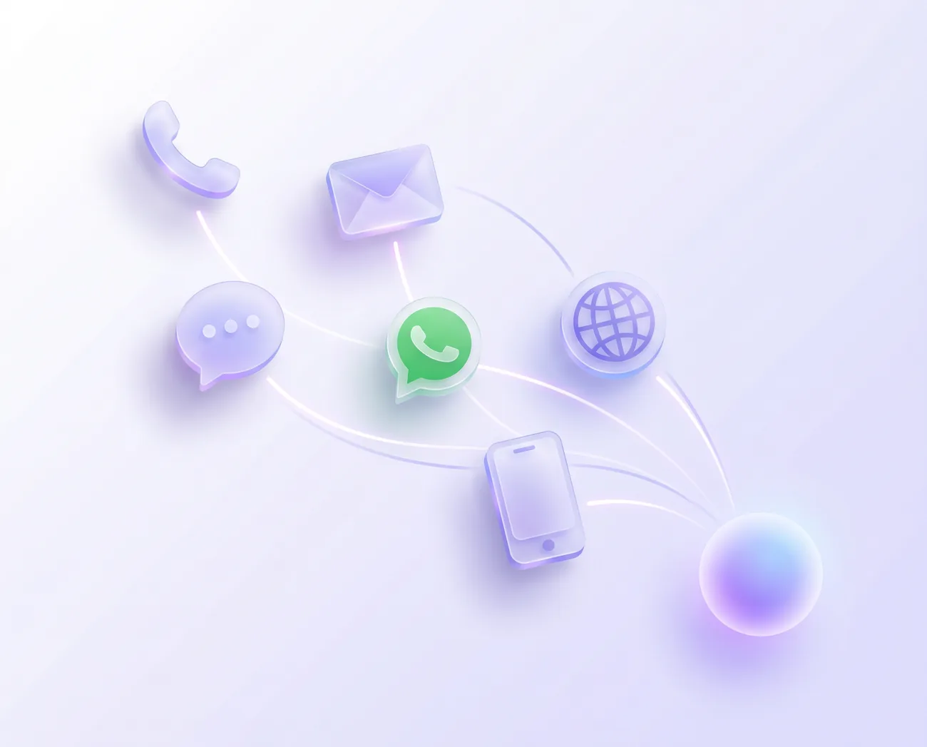 Channel icons connected in a network